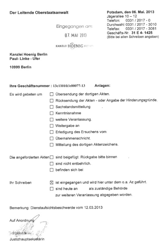Eingangsbestätigung