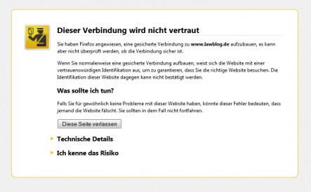 Ich kenne das Risiko